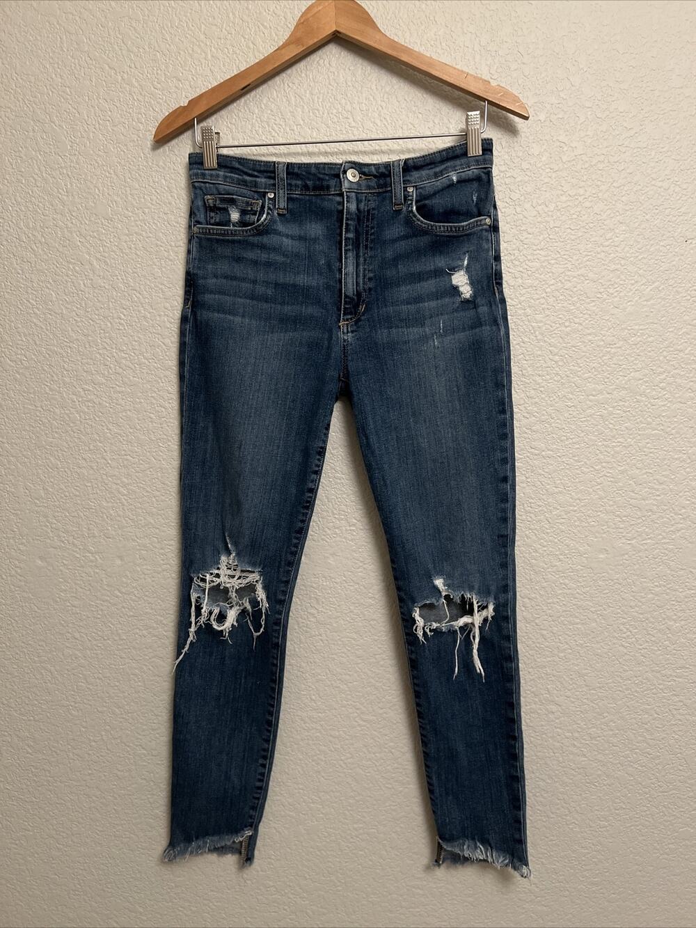Joe's Jeans Michelle High Rise Skinny Ankle Distressed Raw Hem Coastal Cottage